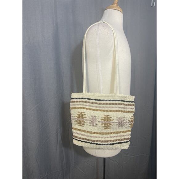 Stone Mountain Shoulder Bag Purse Blk/Tan/Cream/Pink Texture Nylon Western - Picture 1 of 10